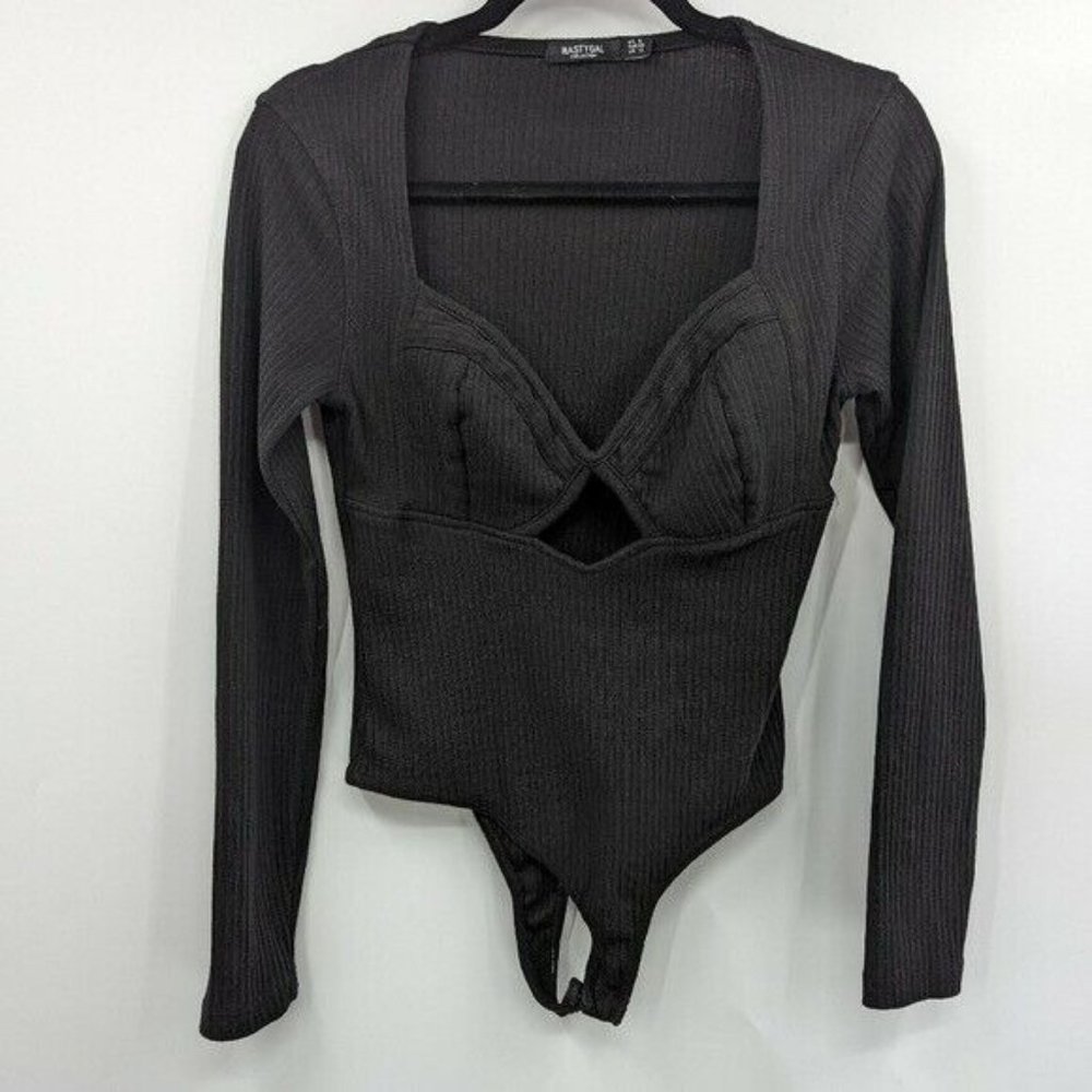 NASTY GAL Cut Out Long Sleeve Bodysuit